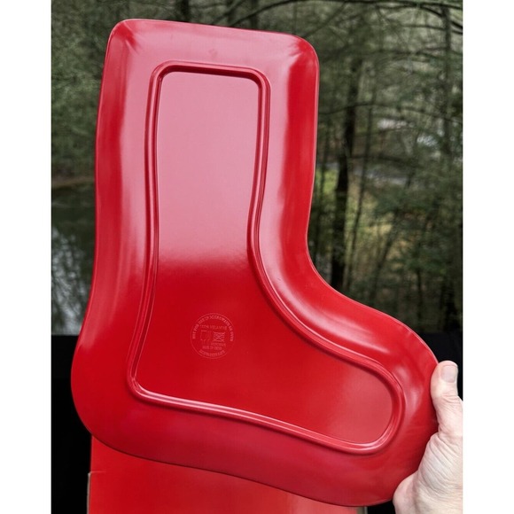 Melamine Knit Sweater Motif Design Red Stocking Platter Brand New In Box! - Picture 10 of 10